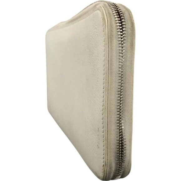 010206BH (L2) Hermes Wallet Long Azap Silk In Veau Epsom White Leather - Picture 3 of 9